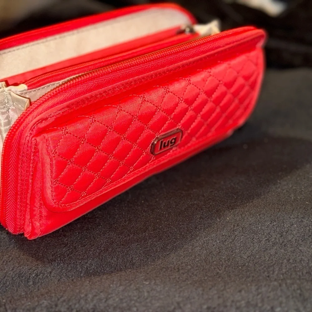Lug Quick-Step RFID Zip-Around Quilted Wallet Coral Pink Orange